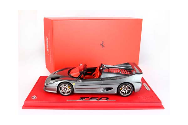 FERRARI F50 COUPE 1995 SPIDER VERSION METALLIC IRON GREY / ФЕРРАРИ Ф50 КУПЕ 1995 СПАЙДЕР ВЕРСИОН МЕТАЛЛИК ИРОН 1:18 СЕРЫЙ — фото 9