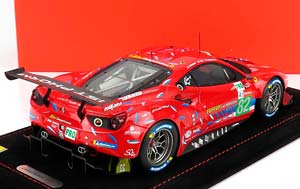 FERRARI 488 GTE EVO 3.9L TURBO V8 TEAM RISI N 82 LMGTE PRO CLASS 24H LE MANS (2020) S.BOURDAIS - J.GOUNON - O.PLA - CON VETRINA - WITH SHOWCASE, RED — фото 2