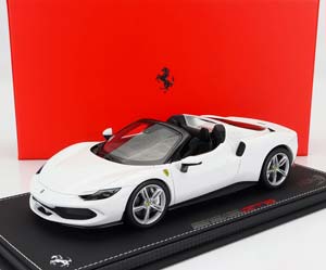 FERRARI 296 GTS SPIDER (2022) - CON VETRINA - WITH SHOWCASE, BIANCO CERVINO - WHITE