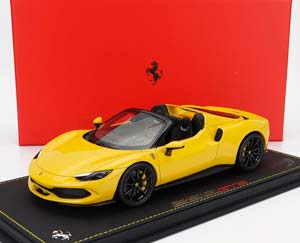 FERRARI 296 GTS SPIDER (2022) - CON VETRINA - WITH SHOWCASE, GIALLO MODENA - YELLOW