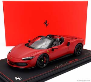 FERRARI 296 GTS SPIDER (2022) - CON VETRINA - WITH SHOWCASE, ROSSO F1 SF75 - MATT RED