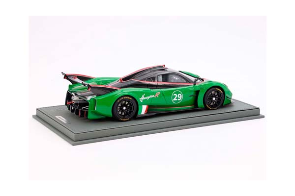 PAGANI HUAYRA R GLOSS BLACK CARBON E GREEN GRASS / ПАГАНИ ХУАЙРА Р ГЛОСС КАРБОН Е ГРАСС 1:18 ЗЕЛЕНЫЙ — фото 3