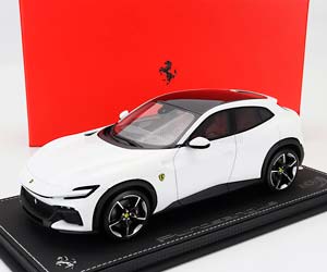 FERRARI PUROSANGUE SUV (2022) - CON VETRINA - WITH SHOWCASE, BIANCO CERVINO - WHITE MET