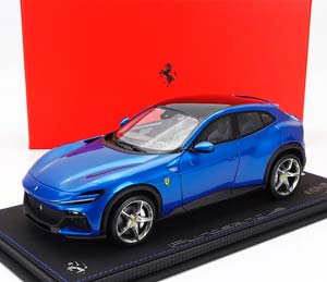 FERRARI PUROSANGUE SUV (2022) - CON VETRINA - WITH SHOWCASE, BLU CORSA - BLUE MET