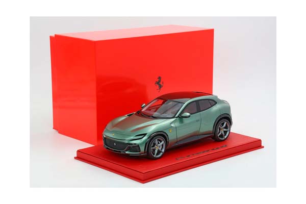 FERRARI PUROSANGUE PERSONAL CAR PIERO LARDI FERRARI DORA GREEN - CARBON ROOF - GENUINE LEATHER BASE / ФЕРРАРИ ПУРОСАНГВЕ ПЕРСОНАЛ КАР ПИЕРО ЛАРДИ ФЕРРАРИ ДОРА 1:18 ЗЕЛЕНЫЙ — фото 7