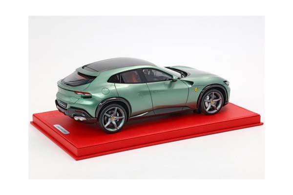FERRARI PUROSANGUE PERSONAL CAR PIERO LARDI FERRARI DORA GREEN - CARBON ROOF - GENUINE LEATHER BASE / ФЕРРАРИ ПУРОСАНГВЕ ПЕРСОНАЛ КАР ПИЕРО ЛАРДИ ФЕРРАРИ ДОРА 1:18 ЗЕЛЕНЫЙ — фото 2