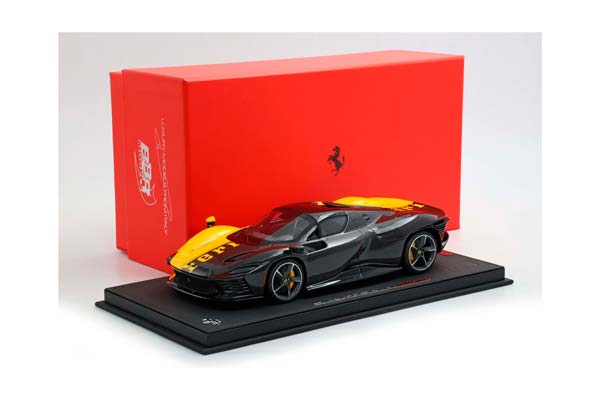 FERRARI SP3 DAYTONA 599+1 CLOSED ROOF GIALLO MODENA AND CARBON FIBER / ФЕРРАРИ СП3 ДАЙТОНА 599+1 ЗАКРЫТАЯ КРЫША КАРБОН ФИБЕР 1:18 ЖЕЛТЫЙ — фото 8