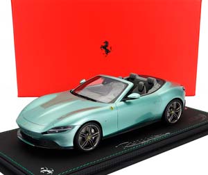 FERRARI ROMA SPIDER OPEN 2020 - CON VETRINA - WITH SHOWCASE, VERDE TEVERE - GREEN MET