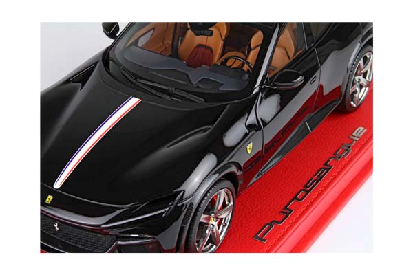 FERRARI PUROSANGUE - PANORAMIC ROOF NERO PUROSANGUE - FRENCH FLAG - RED BASE / ФЕРРАРИ ПУРОСАНГВЕ 1:18 КРАСНЫЙ — фото 9