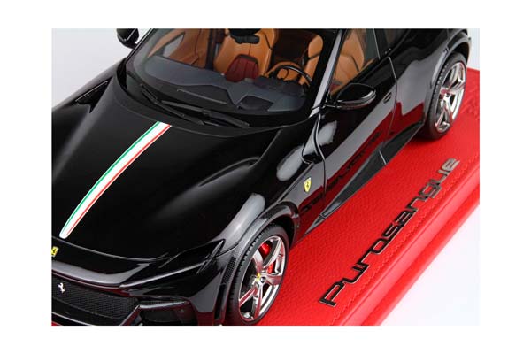 FERRARI PUROSANGUE - PANORAMIC ROOF NERO PUROSANGUE - ITALIAN FLAG - RED BASE / ФЕРРАРИ ПУРОСАНГВЕ 1:18 КРАСНЫЙ — фото 8