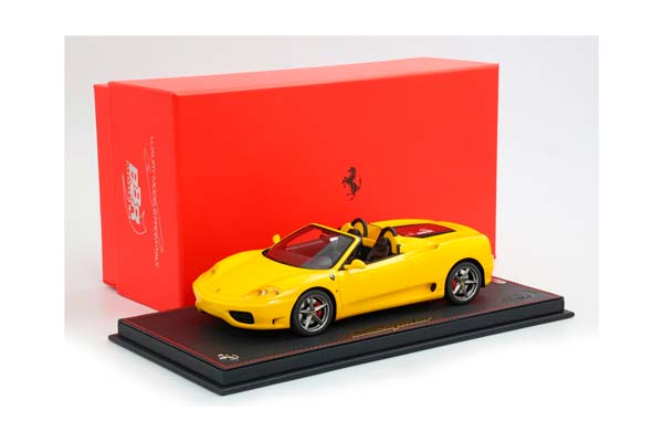 FERRARI 360 MODENA SPIDER AUTOMATIC GEAR GIALLO MODENA - BLACK - ITALIAN STRIPE - CHALLENGE BACK GRID / ФЕРРАРИ 360 СПАЙДЕР АВТОМАТ 1:18 ЖЕЛТЫЙ — фото 10