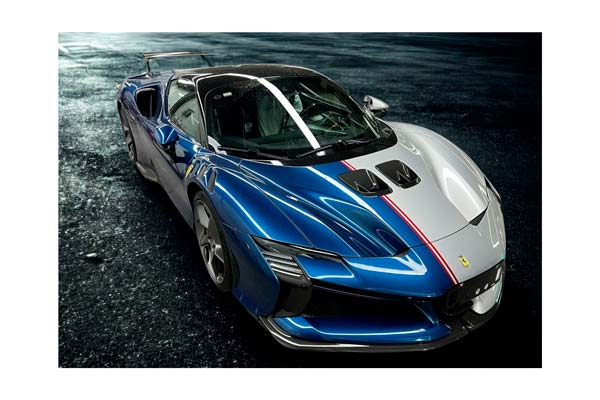 FERRARI SF90 XX STRADALE ARGENTO NURBURGRING AND BLUE NART METALLIC / ФЕРРАРИ СФ90 КСКС СТРАДАЛЕ НУРБУРГРИНГ НАРТ МЕТАЛЛИК 1:18 СИНИЙ