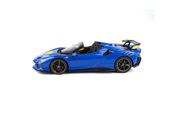 FERRARI SF90 XX SPIDER DINO LIGHT BLUE AND YELLOW / ФЕРРАРИ СФ90 КСКС СПАЙДЕР ЛИГХТ 1:18 ЖЕЛТЫЙ — фото 3