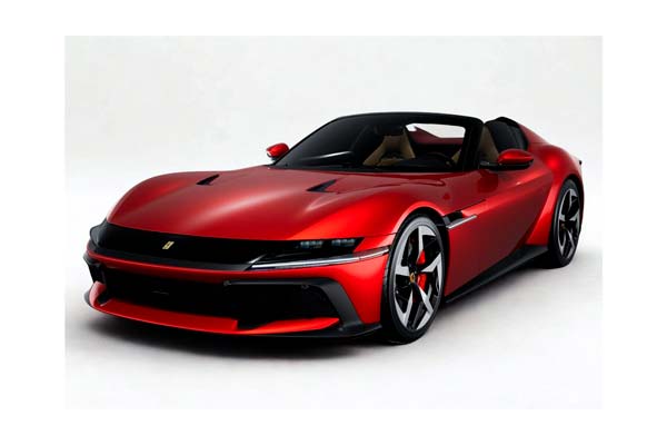 FERRARI 12CILINDRI SPIDER ROSSO FUOCO GLOSS BLACK - SILVER WHEELS / ФЕРРАРИ 12КИЛИНДРИ СПАЙДЕР ГЛОСС 1:18 КРАСНЫЙ — фото 1