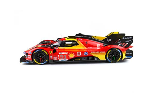 FERRARI 499P CAR N. 51 - 3RD LE MANS 2024 DRIVERS PIER GUIDI GIOVINAZZI CALADO / ФЕРРАРИ 499П АВТОМОБИЛЬ № 51 2024 1:18 — фото 5