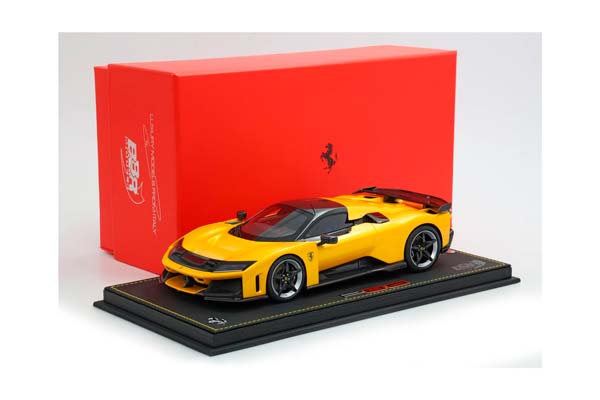 FERRARI F80 GIALLO TRISTRATO BLACK BRAKE - CARBON ROOF AND WING / ФЕРРАРИ Ф80 ТРИСТРАТО БРАКЕ 1:18 ЖЕЛТЫЙ — фото 10
