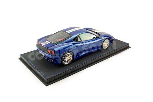 FERRARI 360 CHALLENGE STRADALE BLU TOUR DE FRANCE WITH ITALIAN STRIPE / ФЕРРАРИ 360 КХАЛЛЕНГЕ СТРАДАЛЕ ТУР ДЕ ФРАНС ИТАЛИАН ПОЛОСА 1:18 СИНИЙ — фото 2