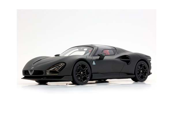 ALFA ROMEO 33 STRADALE MATT CARBON AND RED BASE / АЛЬФА РОМЕО 33 СТРАДАЛЕ МАТТ КАРБОН БАЗА 1:18 КРАСНЫЙ — фото 4