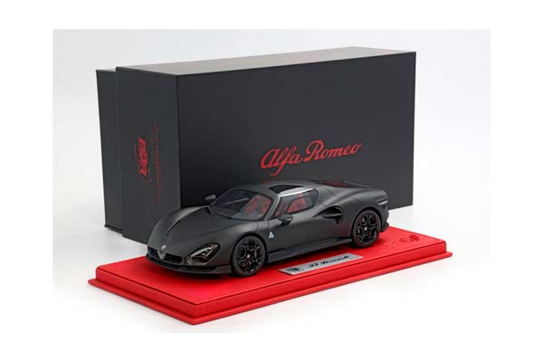 ALFA ROMEO 33 STRADALE MATT CARBON AND RED BASE / АЛЬФА РОМЕО 33 СТРАДАЛЕ МАТТ КАРБОН БАЗА 1:18 КРАСНЫЙ — фото 9