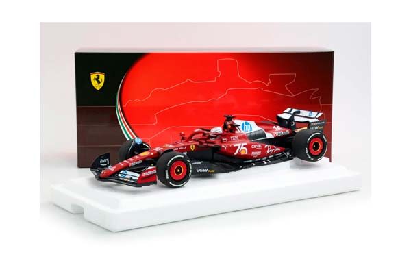 FERRARI SF25 MONACO LIVERY FOR 75 YEARS WITH SHELL LECLERC - 2ND POSITION - POLYFOAM / ФЕРРАРИ СФ25 МОНАКО ЛИВЕРИ 75 ИЕАРС СХЕЛЛ ЛЕКЛЕРК 1:18