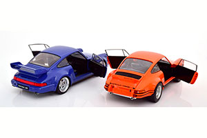PORSCHE 911 RSR AND 911 (964) RS SET WITH 2 MODELCARS ORANGE BLACK AND BLUE / ПОРШЕ НАБОР ИЗ 2-Х МОДЕЛЕЙ 1:18 — фото 4