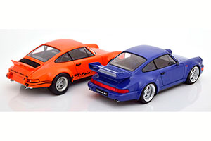 PORSCHE 911 RSR AND 911 (964) RS SET WITH 2 MODELCARS ORANGE BLACK AND BLUE / ПОРШЕ НАБОР ИЗ 2-Х МОДЕЛЕЙ 1:18 — фото 2