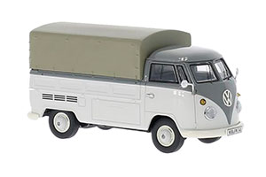 VW VOLKSWAGEN T1 FLATBED PLATFORM TRAILER GREY WITH COVER*ФОЛЬКСВАГЕН ФОЛЬЦВАГЕН