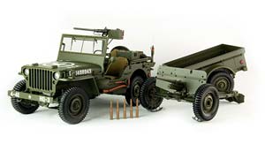 JEEP WILLY´S WITH TRAILER AND ANTI-TANK GUN M3 1943 OLIVE-GREEN — фото 4
