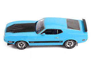 FORD MUSTANG MACH 1 1973 ГОЛУБОЙ С ЧЕРНЫМ — фото 2