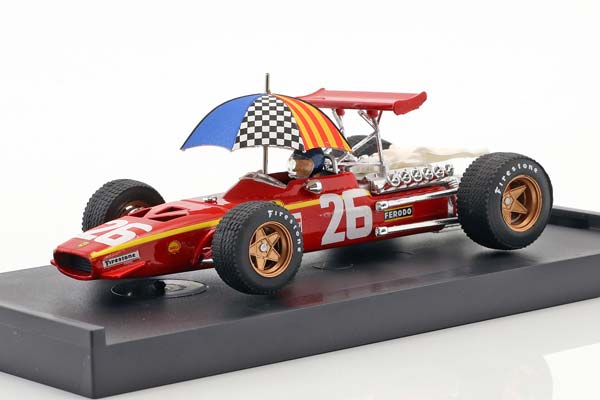 FERRARI 312 F1 #26 WINNER FRENCH GP FORMULA 1 1968 WITH UMBRELLA JACKY ICKX / ФЕРРАРИ 312 ФОРМУЛА-1 ПОБЕДИТЕЛЬ ФРЕНЧ ГРАН-ПРИ УМБРЕЛЛА ДЖАКЙ ИККС