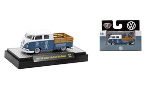 VW VOLKSWAGEN DOUBLE CAB TRUCK USA MODEL (1961), BLUE/WHITE