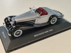 MERCEDES 540K 1936 СЕРЕБРИСТЫЙ/ЧЕРНЫЙ (БОКС МОЖЕТ ИМЕТЬ ПОТЕРТОСТИ ИЛИ ТРЕЩИНЫ)