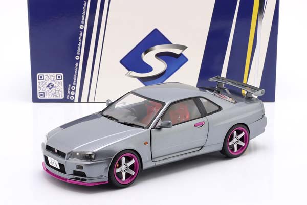 NISSAN SKYLINE GT-R (R34) YEAR 1999 SILVER-GREY METALLIC / PURPLE / НИССАН СКАЙЛАЙН ГТ-Р R34 СИЛВЕР-ГРЕЙ МЕТАЛЛИК ФИОЛЕТОВЫЙ СЕРЫЙ — фото 3