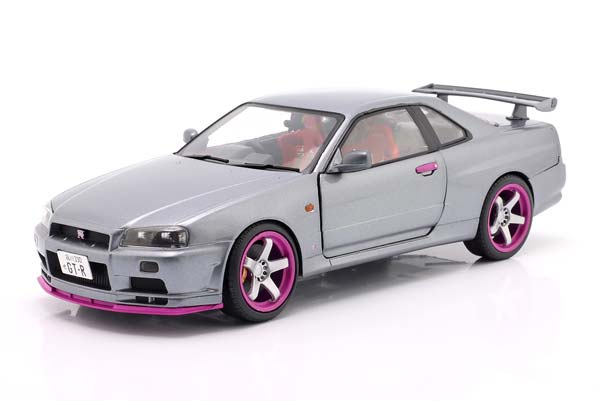 NISSAN SKYLINE GT-R (R34) YEAR 1999 SILVER-GREY METALLIC / PURPLE / НИССАН СКАЙЛАЙН ГТ-Р R34 СИЛВЕР-ГРЕЙ МЕТАЛЛИК ФИОЛЕТОВЫЙ СЕРЫЙ