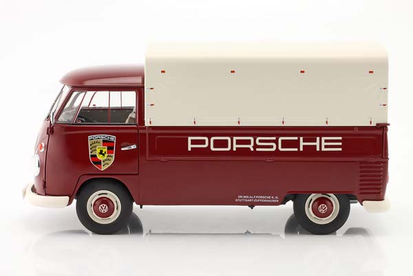 VW T1 PRITSCHE PORSCHE SERVICE 1950 DARK RED/WHITE — фото 4