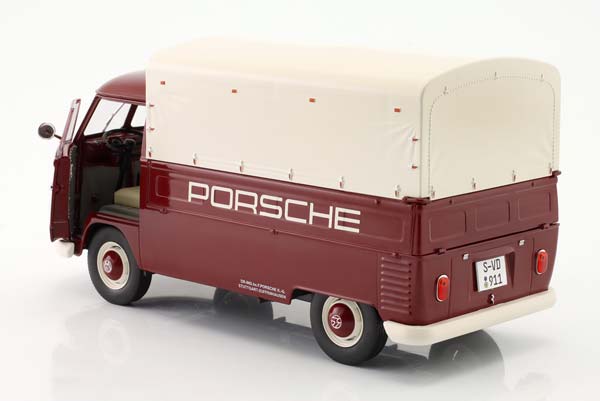 VW T1 PRITSCHE PORSCHE SERVICE 1950 DARK RED/WHITE — фото 6