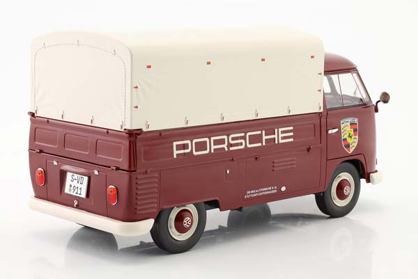 VW T1 PRITSCHE PORSCHE SERVICE 1950 DARK RED/WHITE — фото 2