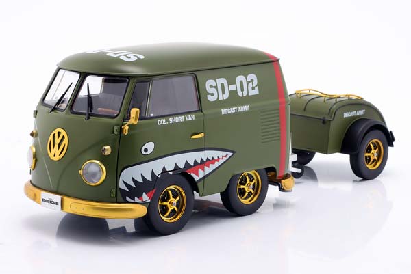 VW T1 KOOL KOMBI ARMY FIGHTER 2023 OLIVE-GREEN GOLDEN RED