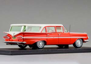 CHEVROLET IMPALA STATION WAGON 1959 RED WITH WHITE ROOF — фото 4
