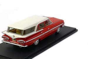 CHEVROLET IMPALA STATION WAGON 1959 RED WITH WHITE ROOF — фото 2