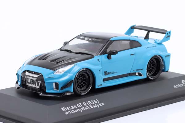 NISSAN GT-R (R35) LIBERTY WALK BODY KIT 2019 BLUE BLACK