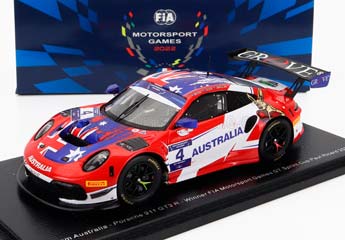 PORSCHE 991 911 GT3 R TEAM AUSTRALIA N4 WINNER FIA MOTORSPORT GAMES GT SPRINT CUP PAUL RICHARD (2022) M.CAMPBELL, RED WHITE