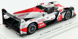 TOYOTA TS050 HYBRID TEAM TOYOTA GAZOO RACING N7 2ND 24H LE MANS (2018) M.CONWAY - K.KOBAYASHI - J.M.LOPEZ, WHITE RED BLACK — фото 2