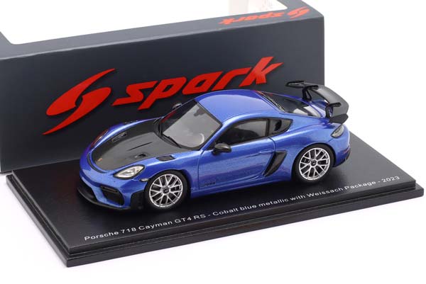 PORSCHE 718 CAYMAN GT4 RS WEISSACH PACKAGE 2023 COBALT BLUE METALLIC / ПОРШЕ 718 КАЙМАН GT4 RS ПАКЕТ ВАЙСАХ КОБАЛТ СИНИЙ МЕТАЛЛИК