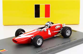 LOLA F2 T100 N 4 WINNER LIMBOURG GP (1967) J.SURTEES, RED WHITE