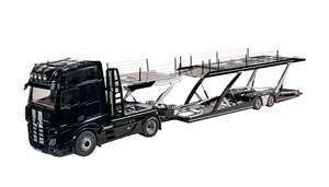 MERCEDES AUTOTRANSPORTER SET ACTROS GIGASPACE 4X2 FH25 WITH LOHR AUFLIEGER BLACK GREY