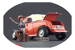 ФИГУРКА КОЛЛЕКЦИОННАЯ AUTOSTOP GIRL РУЧНАЯ РАБОТА В МАСШТАБЕ 1:18 ДЕВУШКА АВТОСТОПЩИК
