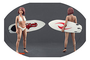 ФИГУРКА КОЛЛЕКЦИОННАЯ SURF GIRL РУЧНАЯ РАБОТА В МАСШТАБЕ 1:18 ДЕВУШКА-СЕРФЕР