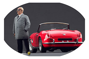 ФИГУРКА КОЛЛЕКЦИОННАЯ ENZO FERRARI IN GRAY CLOAK РУЧНАЯ РАБОТА В МАСШТАБЕ 1:18 ЭНЦО ФЕРРАРИ В СЕРОМ
