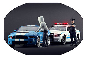 ФИГУРКА КОЛЛЕКЦИОННАЯ NY POLICE OFFICER & CAR THIEF / 2 ФИГУРКИ 1:18 ОФИЦЕР ПОЛИЦИИ И ВОР